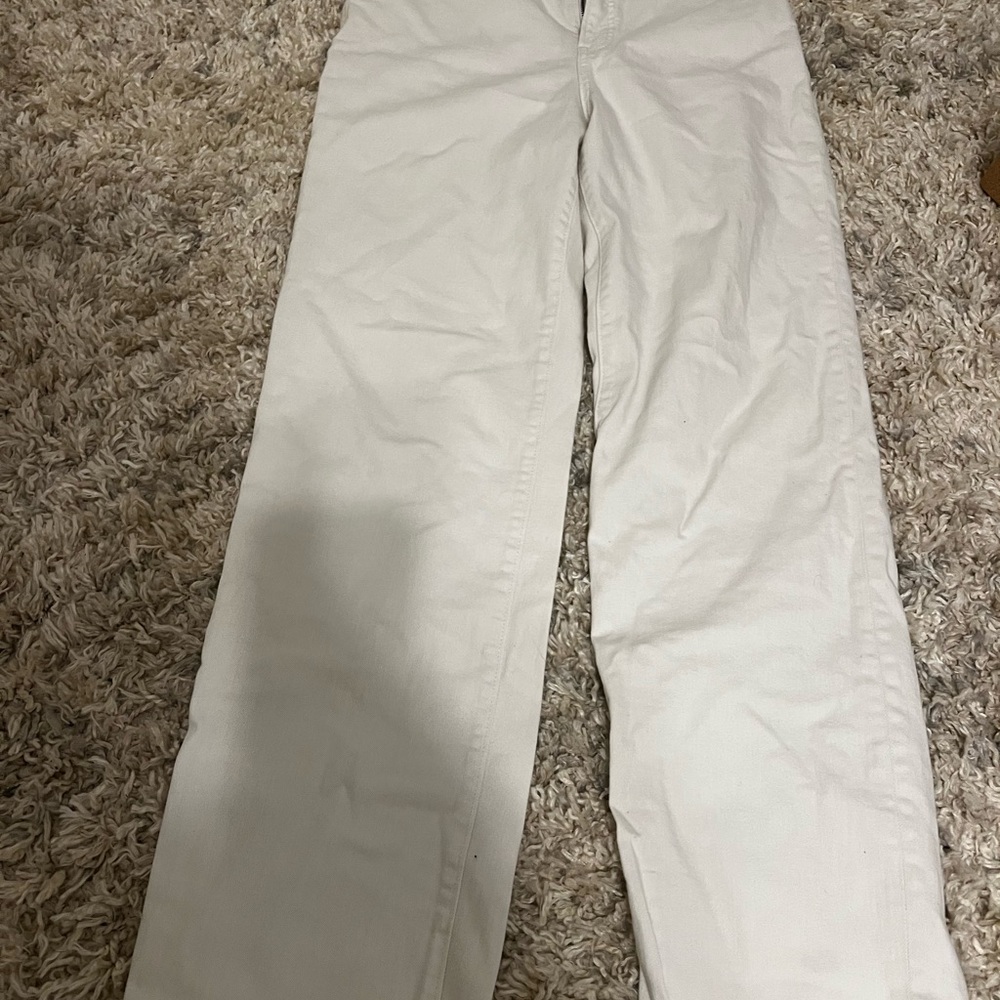 Express Cream Straight Leg Jeans